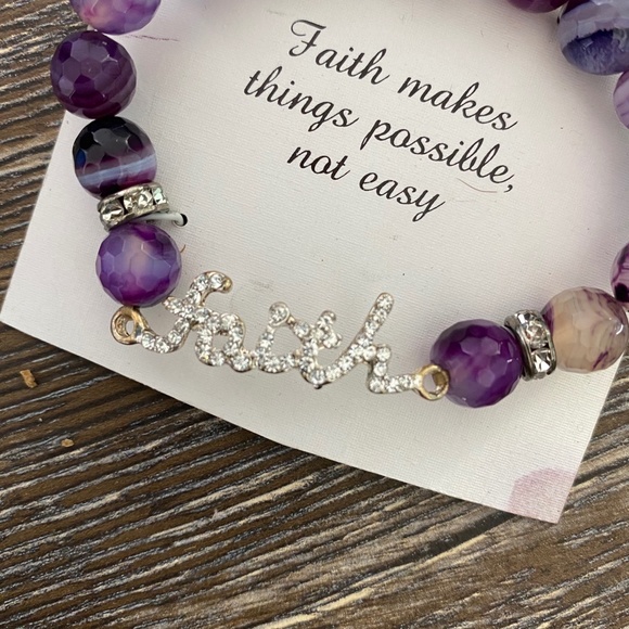 NEW Genuine Agate Faith bracelet - Picture 2 of 5
